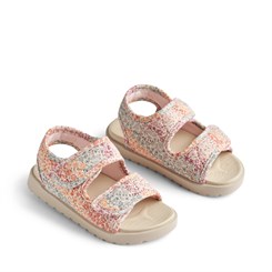 Wheat Open Toe Healy Print sandal - Rainbow flowers